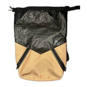 Adidas Black and Tan Backpack with Geometric Design